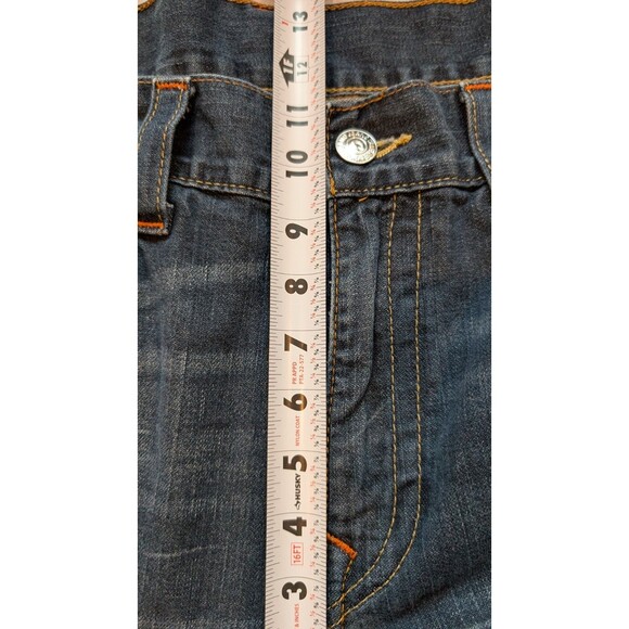 True Religion Men's Blue Jeans Size 40 (41x32) Straight Leg Cut Wide Cuff Denim - Picture 12 of 15